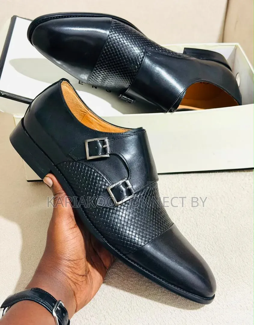 Men’s Luxury Double Monk Strap Leather Shoes