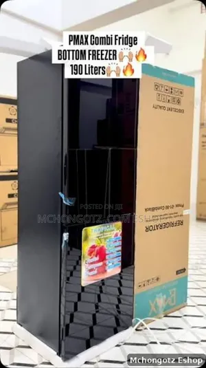 PMAX Combi Refrigerator 190L Black Top Freezer