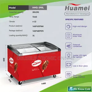 *Huamei Showcase Freezer 290L Yenye Bucket 4 TSH 1,250,000/=*