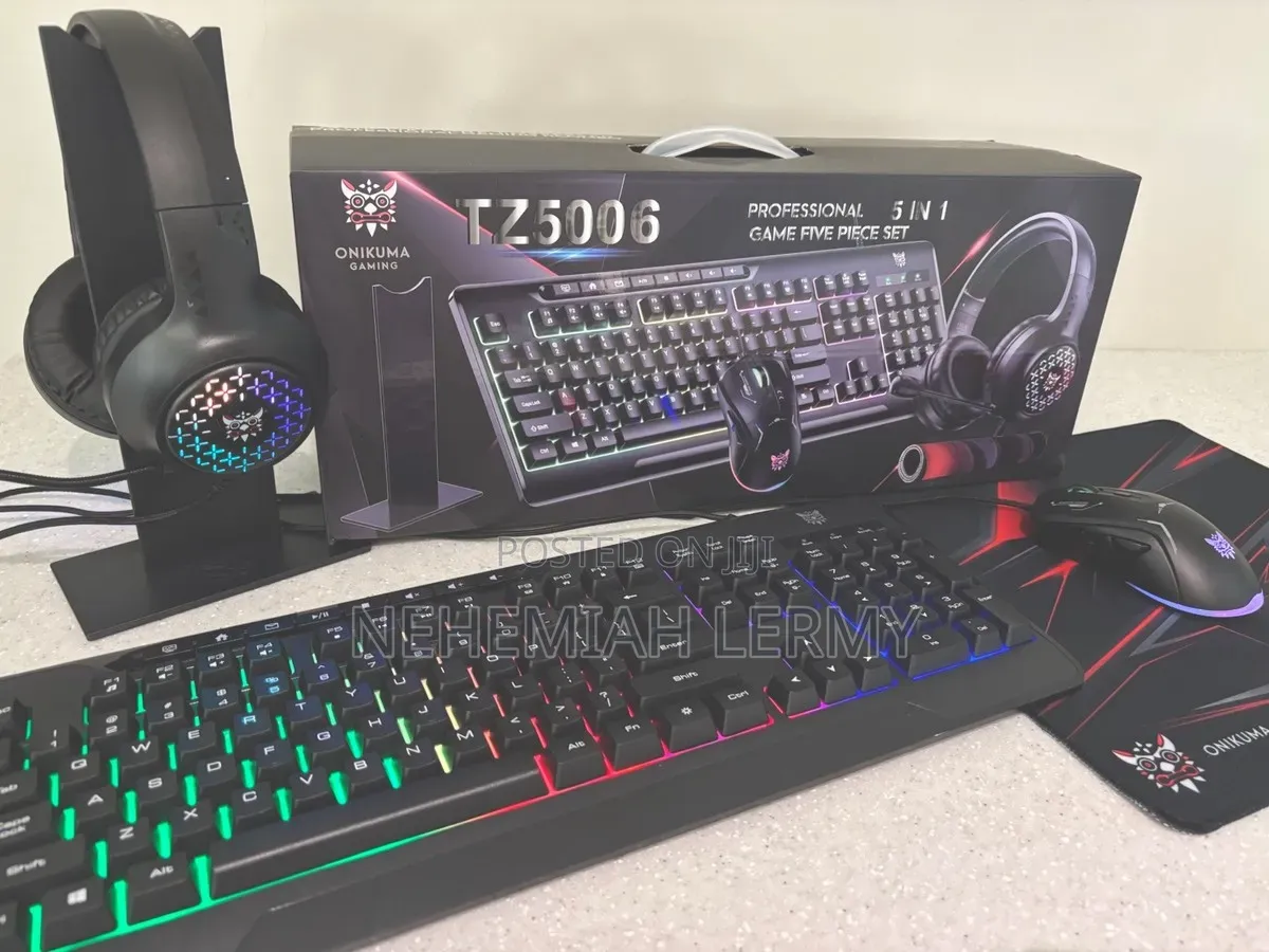 5 in 1 Wired Gaming Keyboard With Headset and Mouse