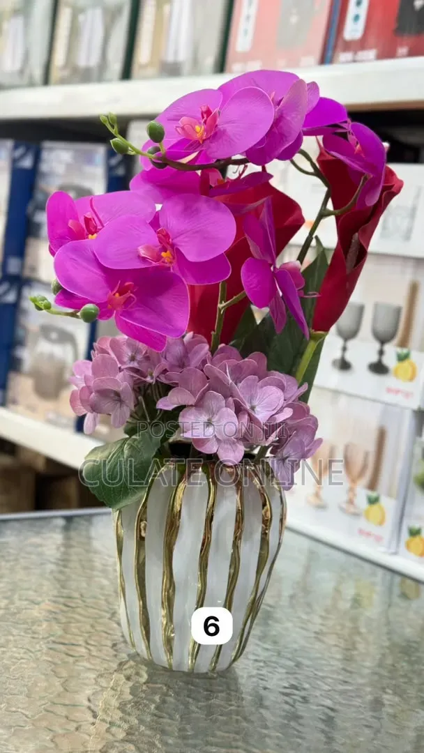 Artificial Flower With Ceramic Vase
