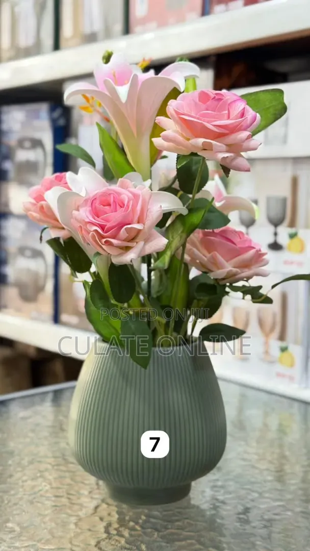 Artificial Flower With Ceramic Vase