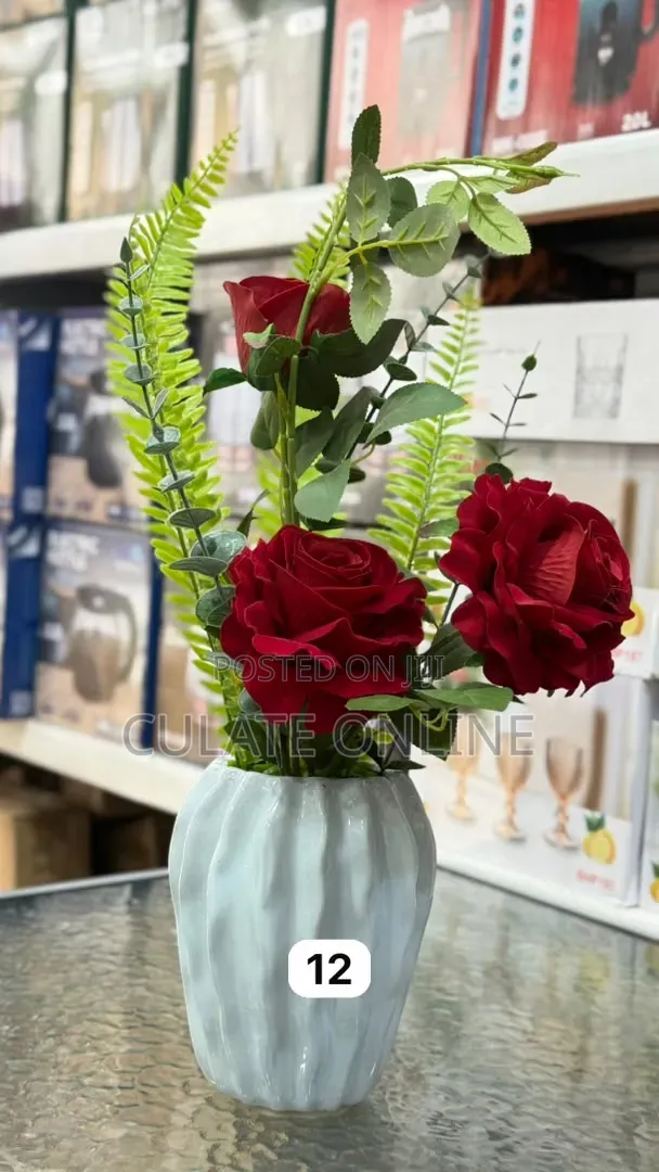 Artificial Flower With Ceramic Vase