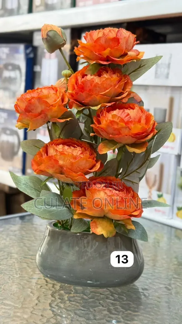 Artificial Flower With Ceramic Vase