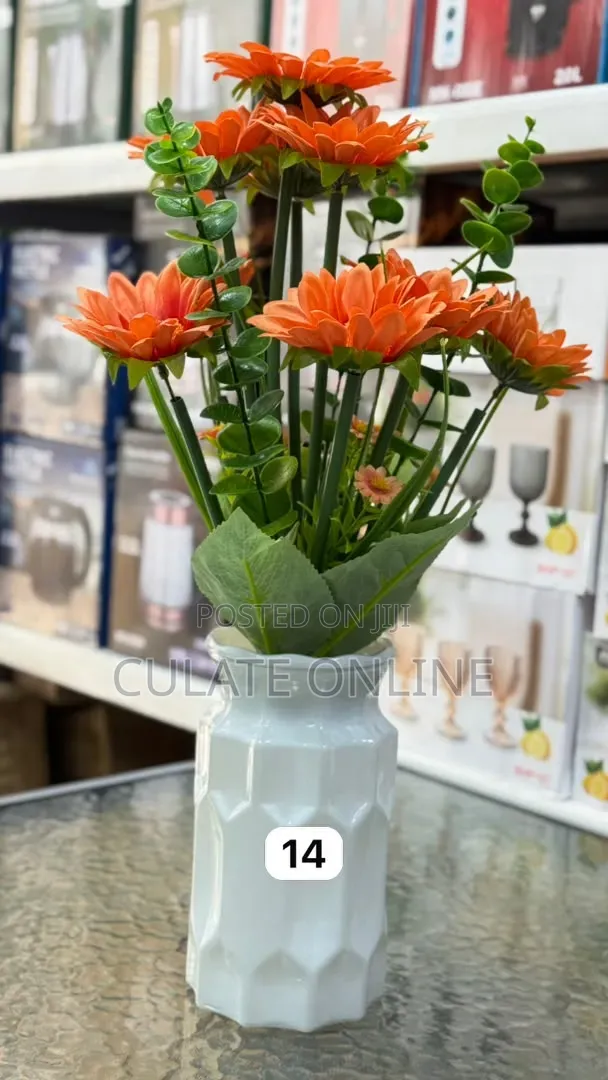 Artificial Flower With Ceramic Vase