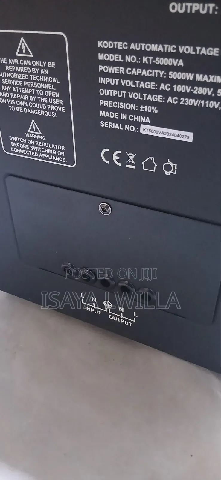 Kodtec Automatic Voltage Regulator Stabilizer 5000w Kt-5000va