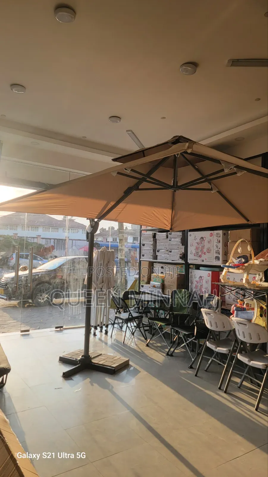 Large Offset Patio Umbrella European Design