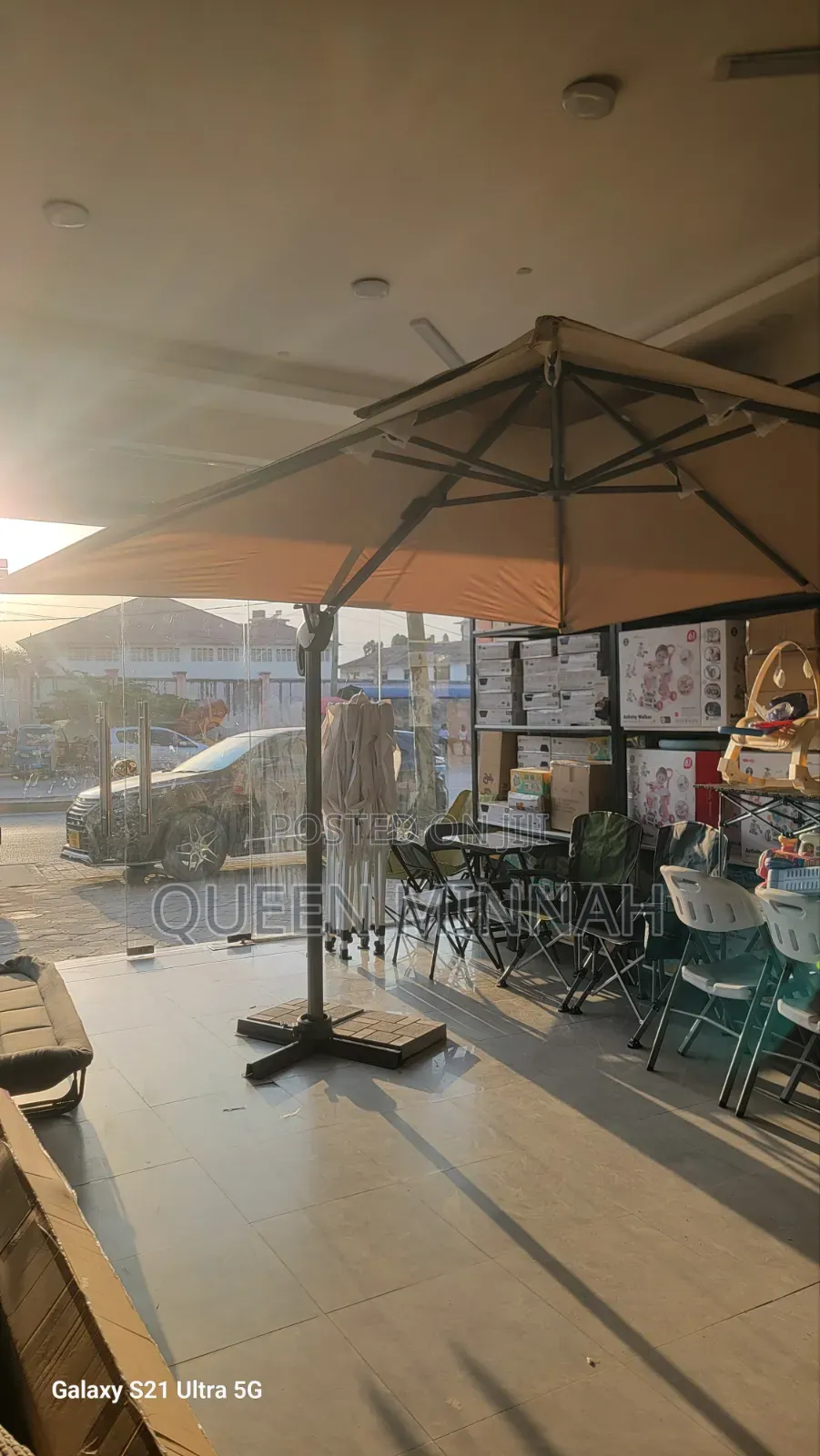 Large Offset Patio Umbrella European Design