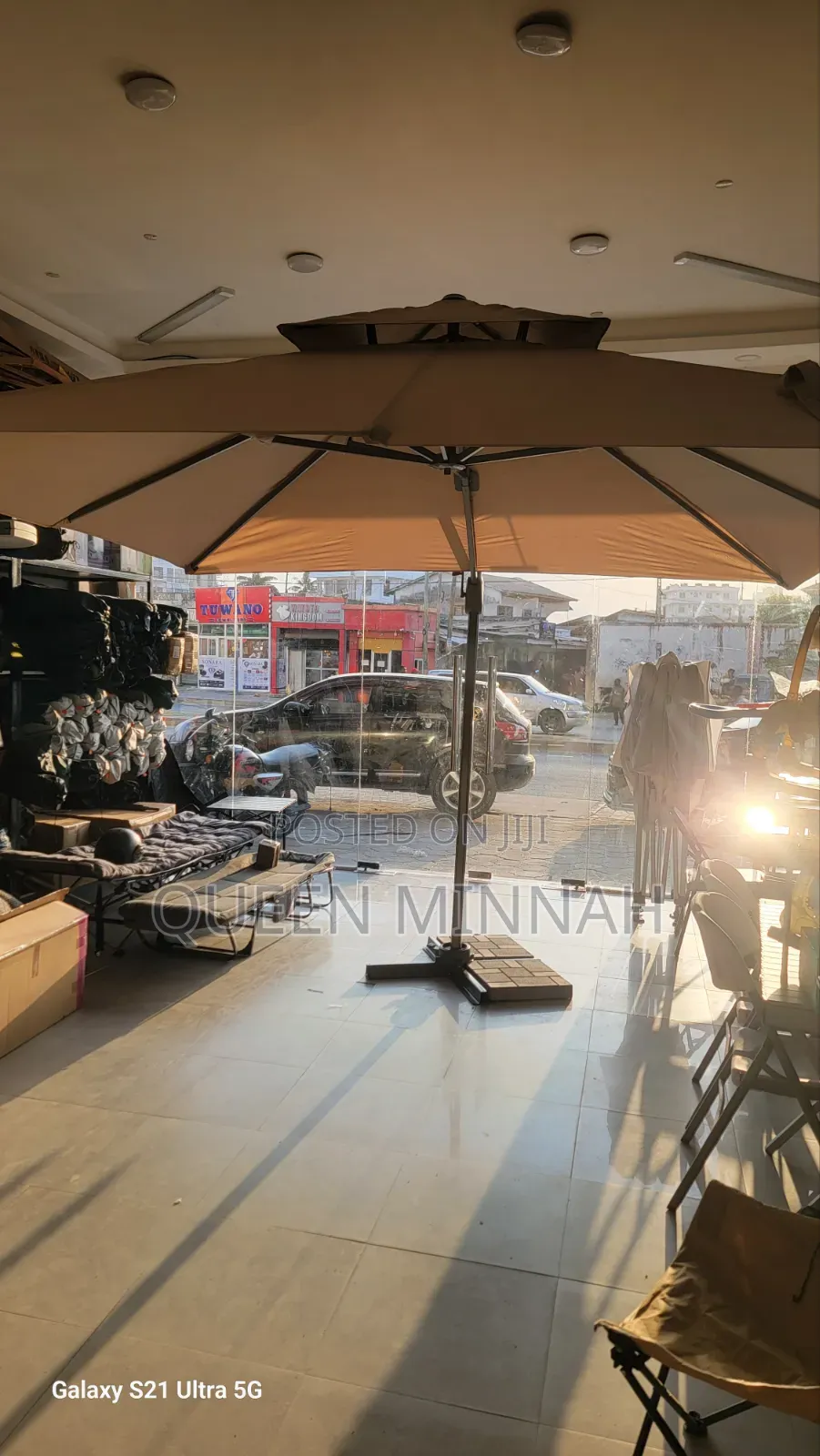 Large Offset Patio Umbrella European Design