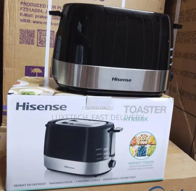 Hisense HT850BK Bread Toaster 2 Slice 850W | Home Toasting Machine