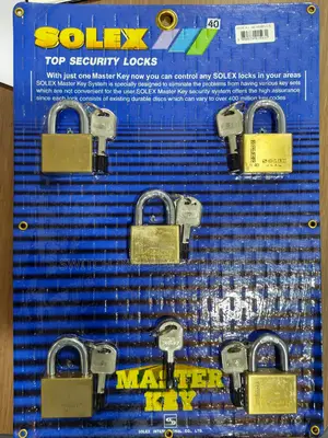 Solex Brass Padlock 40mm Master Key Set