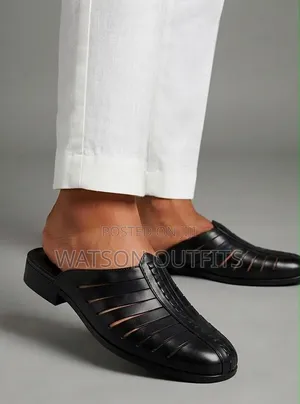 Men's Leather Mules 2 Colours Viatu or Shoes in Sandals Form
