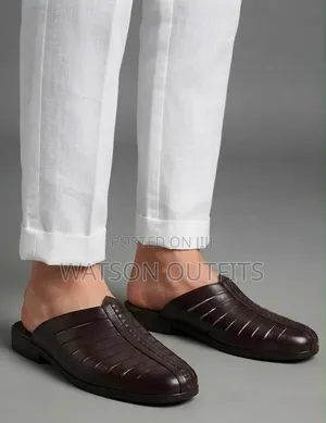 Men's Leather Mules 2 Colours Viatu or Shoes in Sandals Form