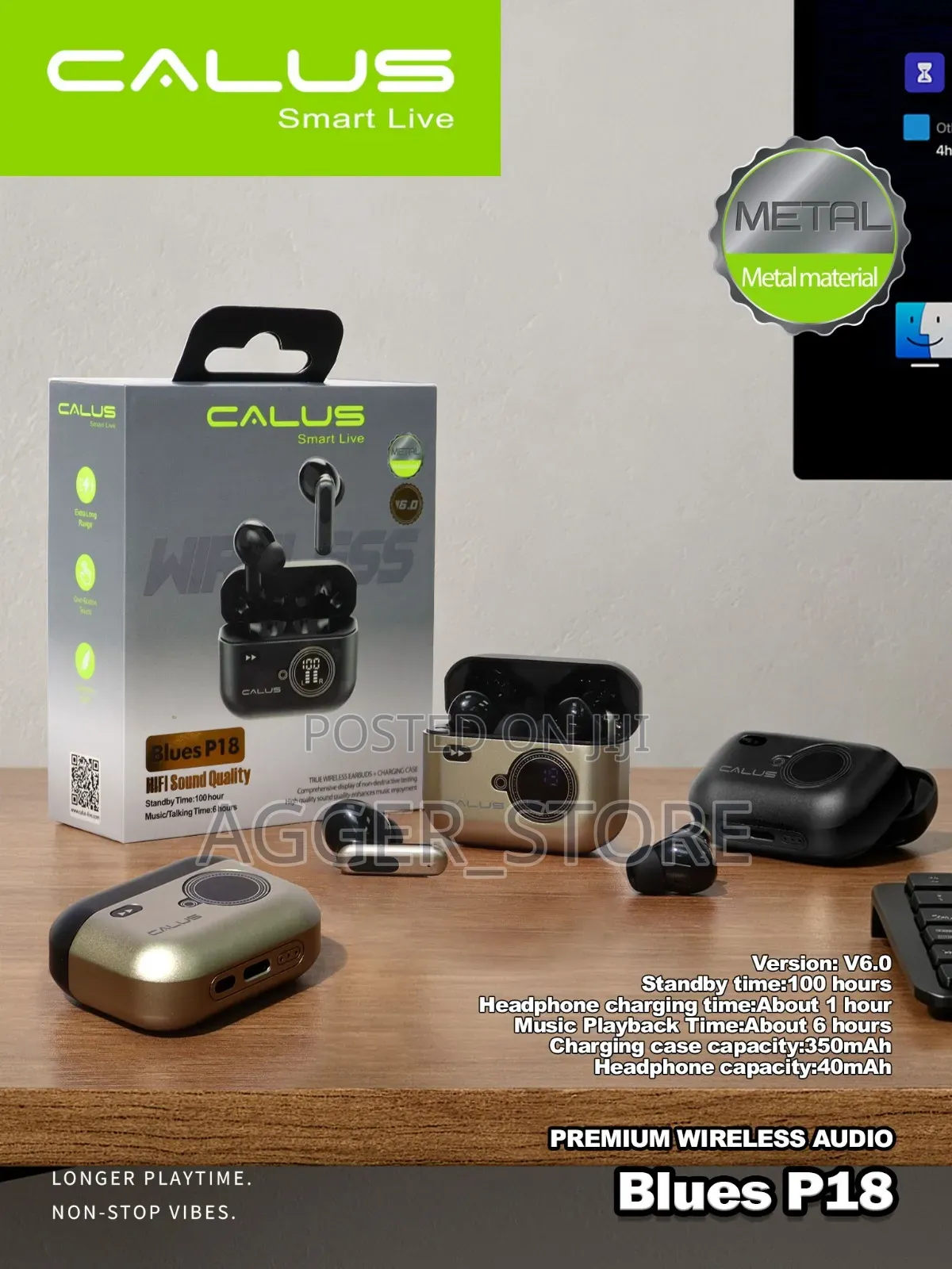 Calus BlueP18 Premium Wireless Audio Earbuds