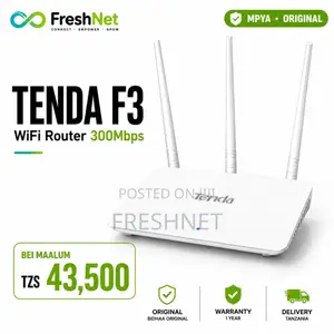 Tenda F3 WiFi Router 300Mbps | Original Tenda Router | Mpya