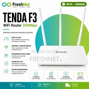 Tenda F3 WiFi Router 300Mbps | Original Tenda Router | Mpya