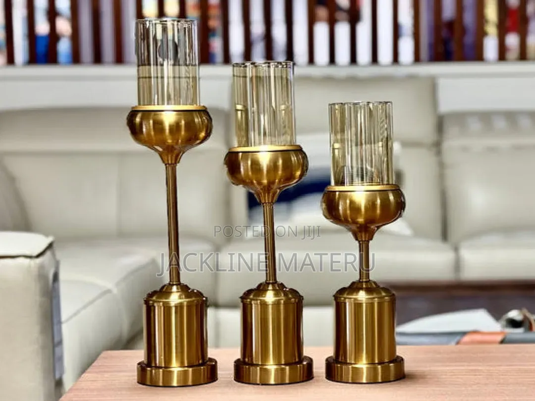 Candle Holder 3pcs Colour Gold