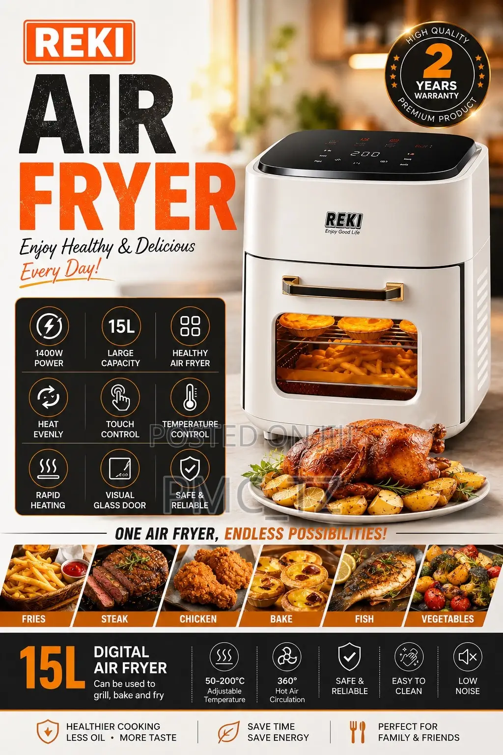 Reki Air Fryer 15l Digital