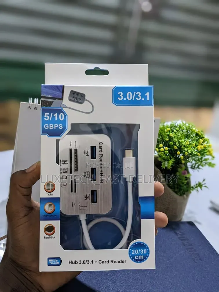 USB Type-C Hub Multi Card Reader –3 Port With SD/TF/M2/MS Card Slots