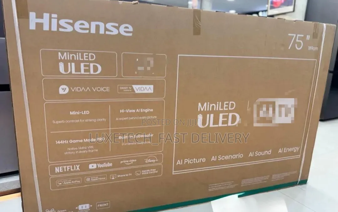 Hisense 75U8Q 75 Inches Mini-Led ULED Smart TV –Gaming and Home Cinema