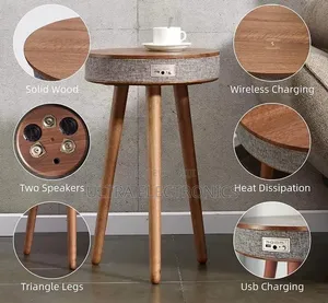 Smart Side TABLE With Built in Bluetooth SPEAKER and Wireless Charging