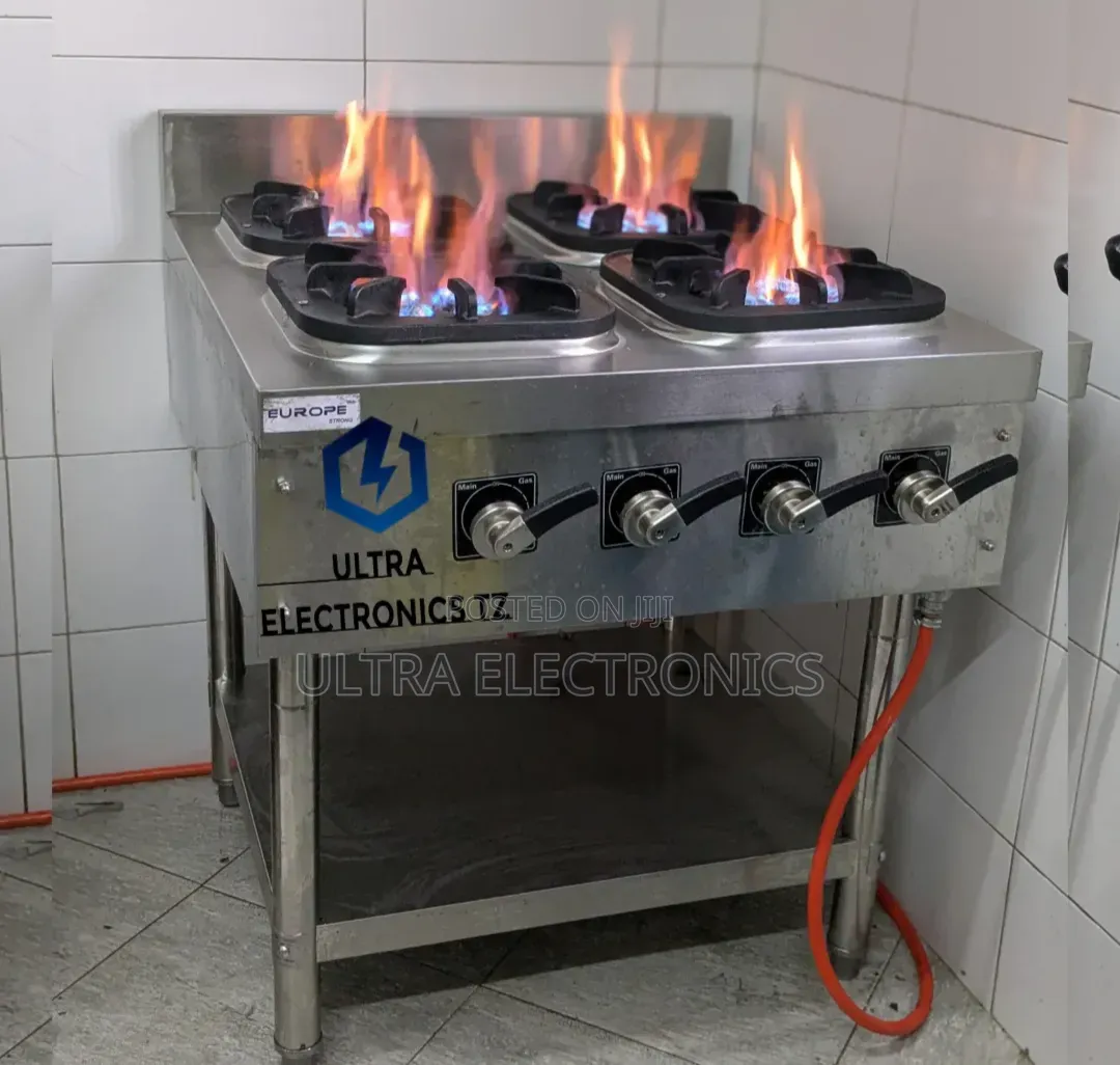 HIGH Pressure Heavy Duty COMMERCIAL Gas Cooker 4 Burners With Stand