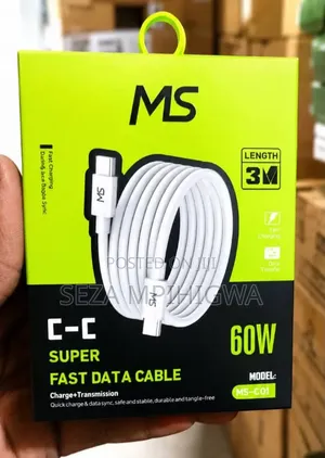 USB C to C 60w Fast Charging ndefu 3m
