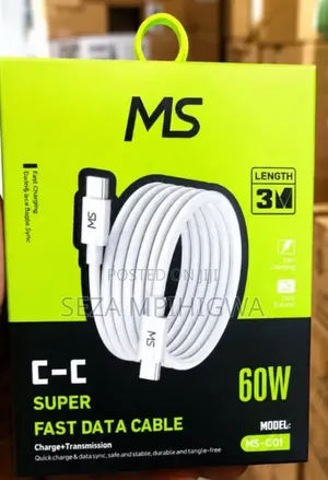 USB C to C 60w Fast Charging ndefu 3m