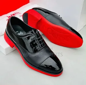 Christian LOUBOUTIN Black Colour Men's Leather Mocca or Footwears