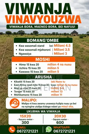 Wauzaji Wa Viwanja Kilimanjaro Na Arusha.