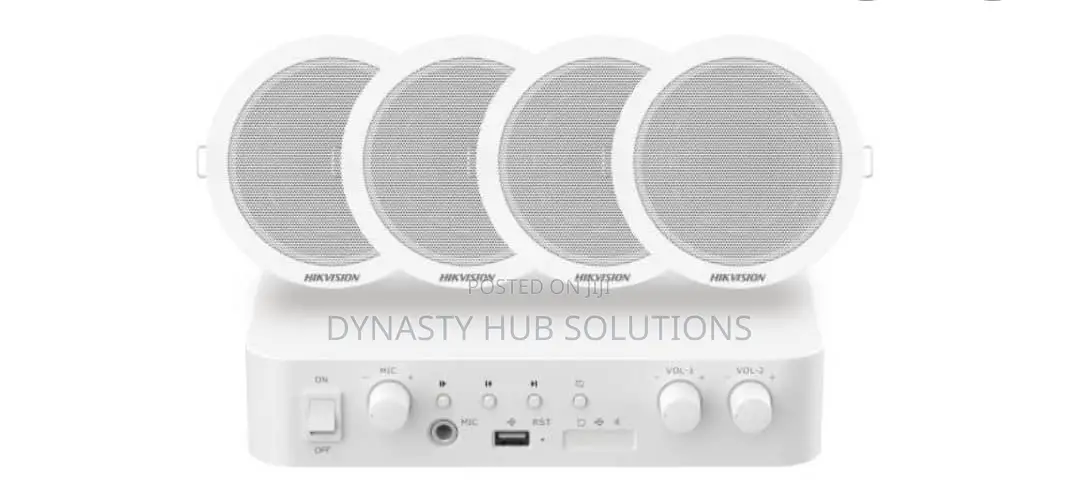 DS-QAE1KA80206-4 80W Smart IP Amplifier+ 4pc 6W Analog Ceiling Speaker