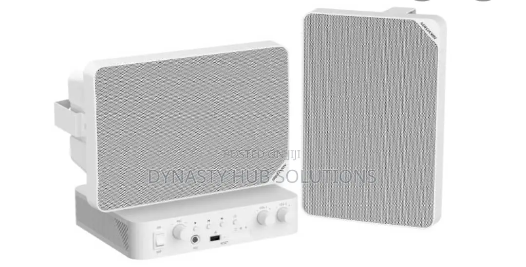 DS-QAE1KA80120-2 80W Smart IP Amplifier+2pc 20W Analog Cabinet Speaker