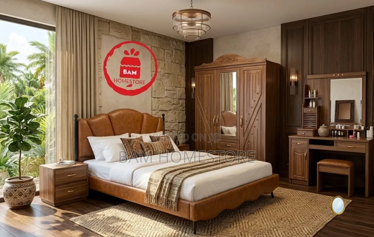 The Imported Bedroom Set Combo-Kitanda 5*6+dressing Table +Kabati Nguo