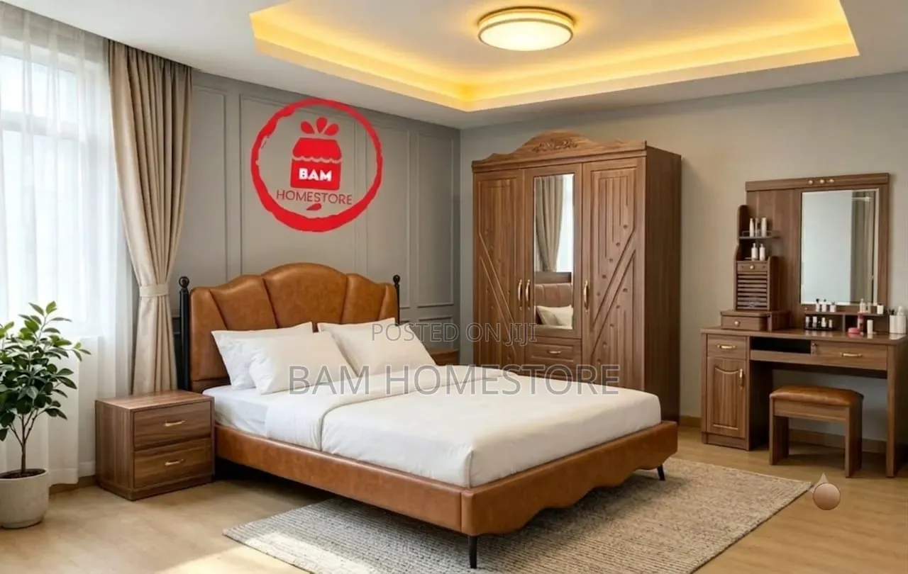 The Imported Bedroom Set Combo-Kitanda 5*6+dressing Table +Kabati Nguo