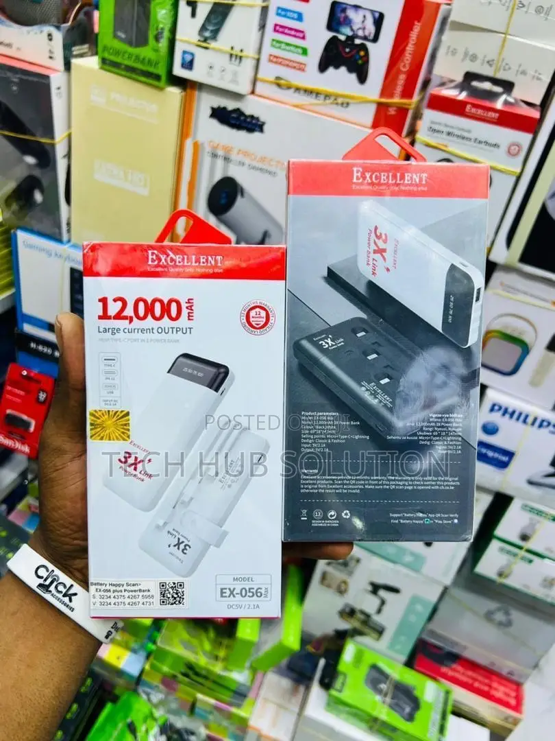 Excellent 12000mAh Power Bank – Portable Charger