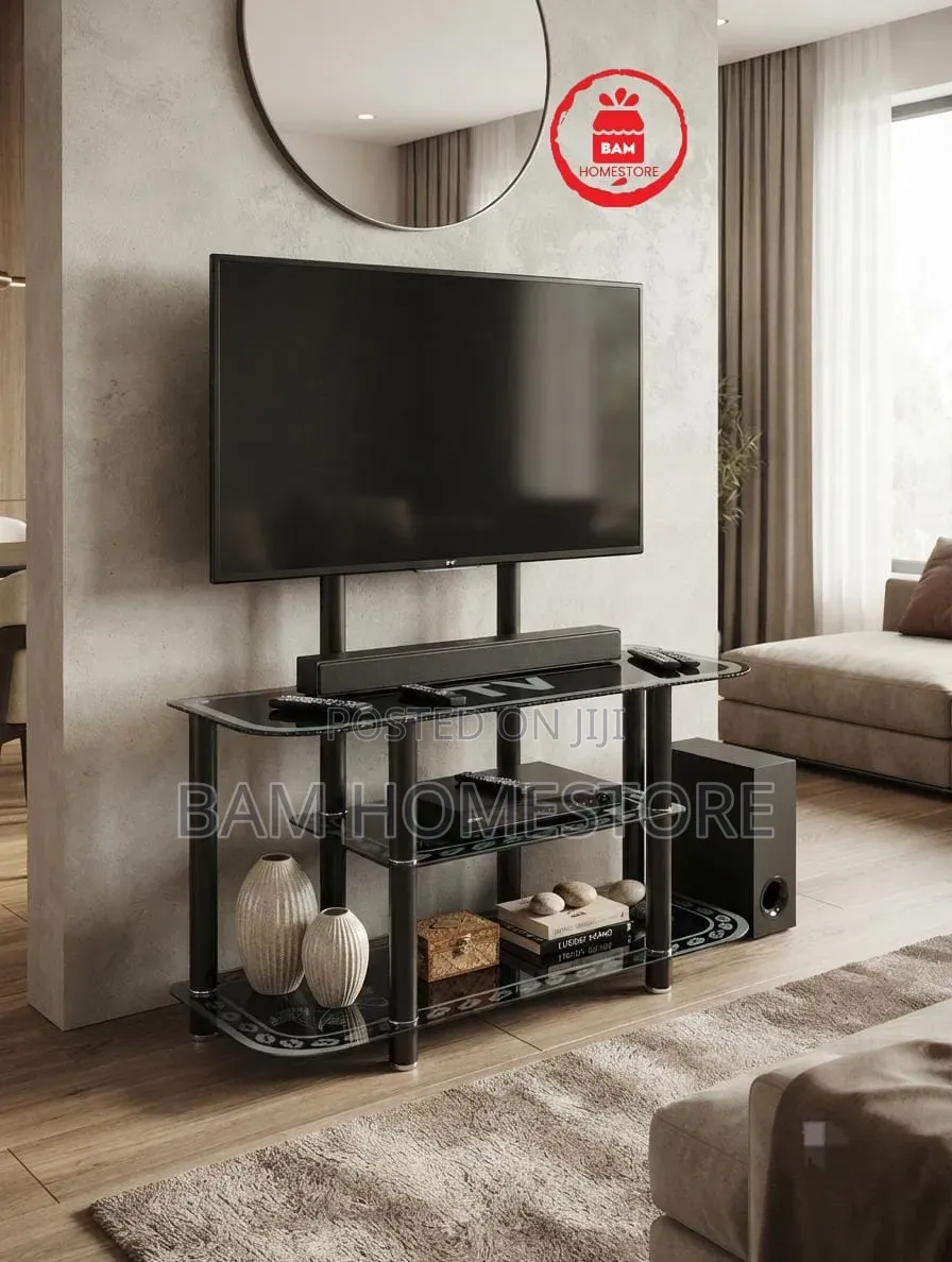 The Glass Arch TV Mount Console ( Showcase With TV Brackets