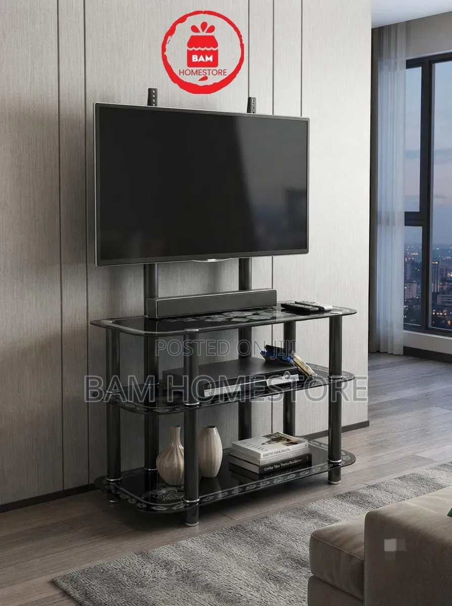 The Grand Floral Glass TV Mount Console( Showcase+ TV Brackets)