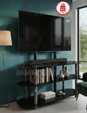 The Obsidian Oval Marble-Accent TV Mount Console(showcase+TV Brackets)