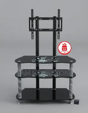 The Floral Wave Glass TV Mount Console(showcase With TV Brackets)
