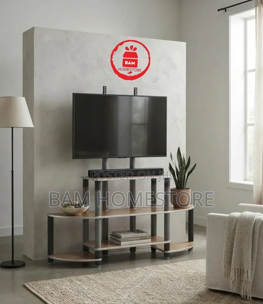 The Rustic Wood-Grain TV Mount Console(showcase + TV Brackets)