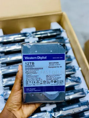 WD Purple 12TB Surveillance Hard Drive AI SATA HDD - 64-Camera NVR/DVR