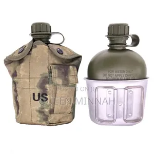 Military-Style Tactical Canteen, Nesting Cup, and Cover Set