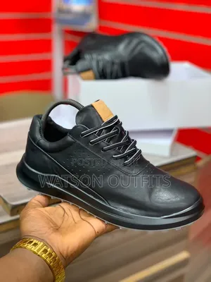 2 Colours White and Black Ecco Brand Men's Leather Shoes Original
