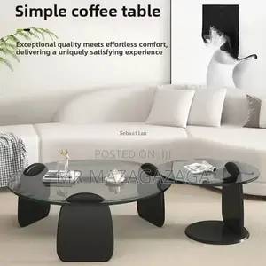 Modern Round Glass Coffee Table Italian 80*50cm