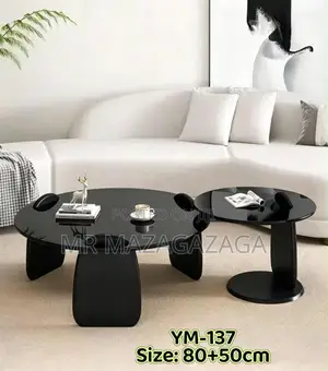 Modern Round Glass Coffee Table Italian 80*50cm