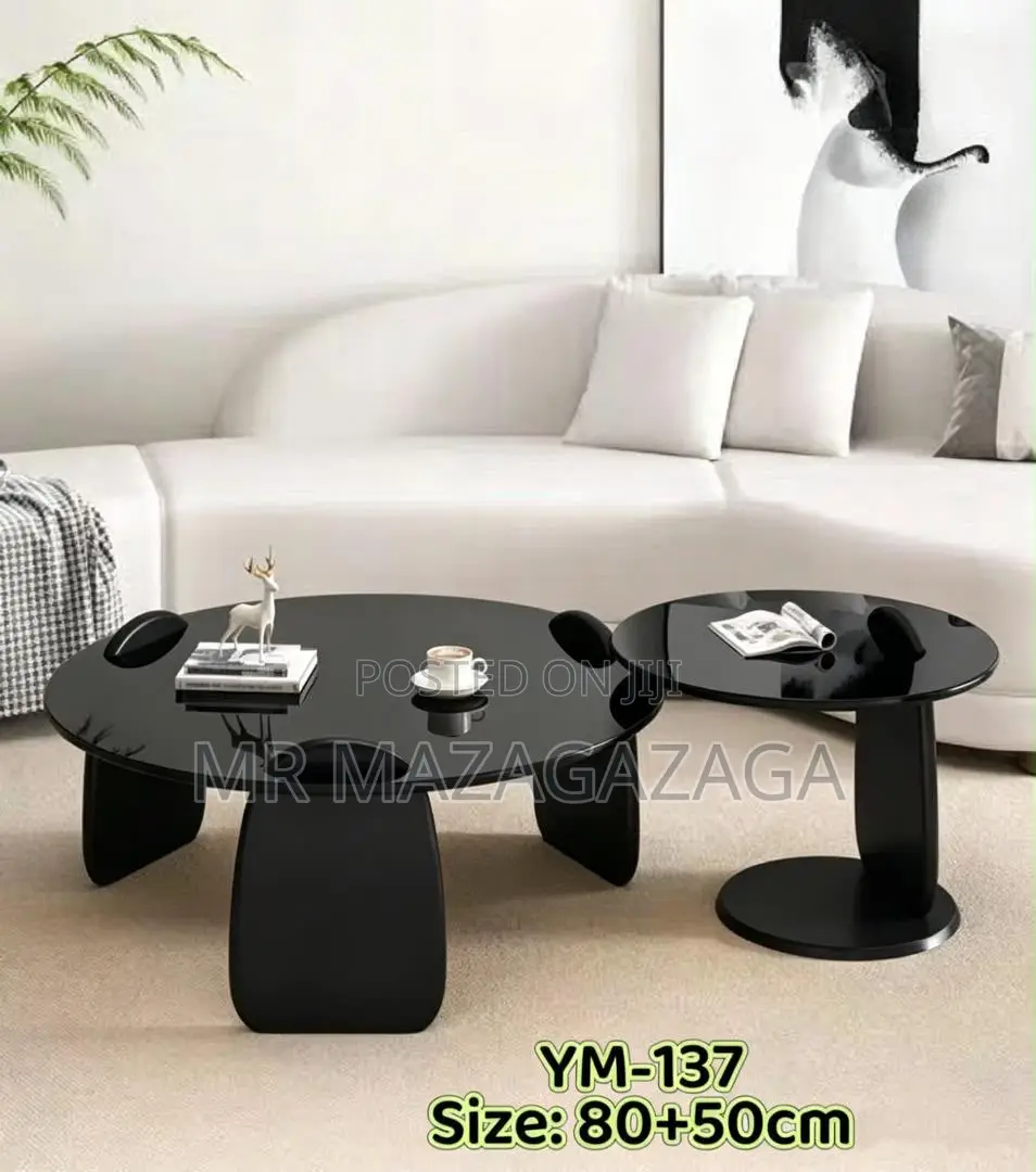 Modern Round Glass Coffee Table Italian 80*50cm