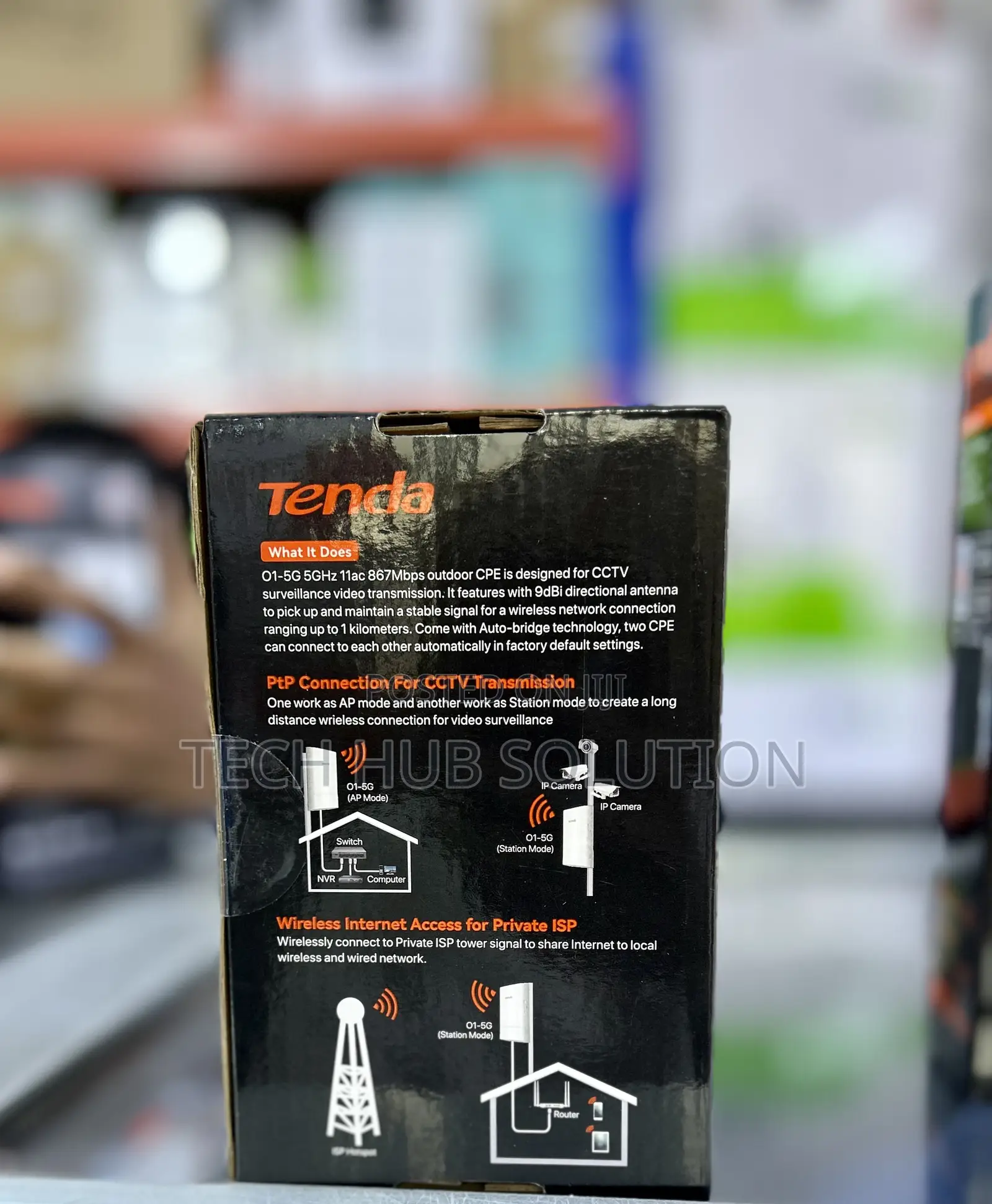Tenda 5GHz 9dBi Outdoor CPE – Long Range Wireless Network Bridge