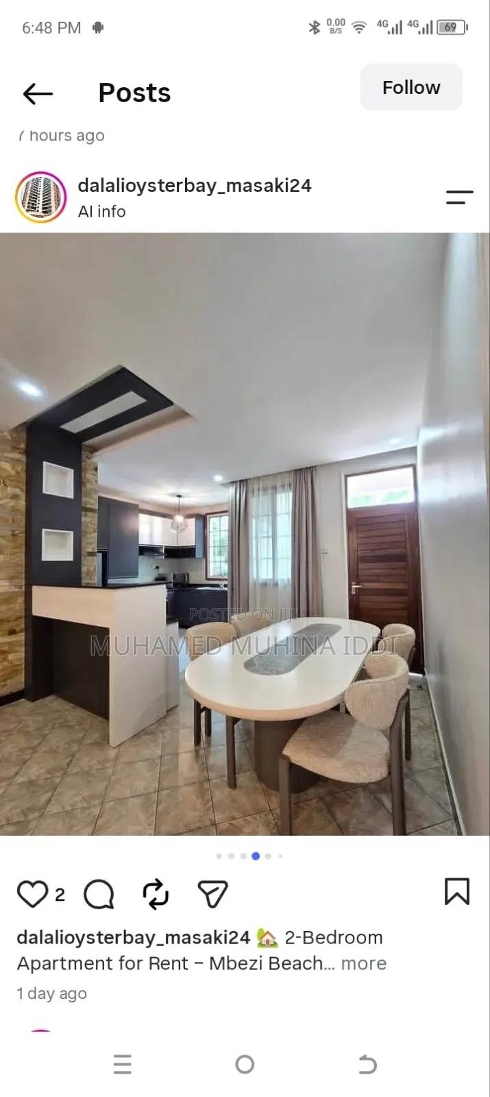 Furnished 2bdrm Apartment in Mbezi Beach for rent