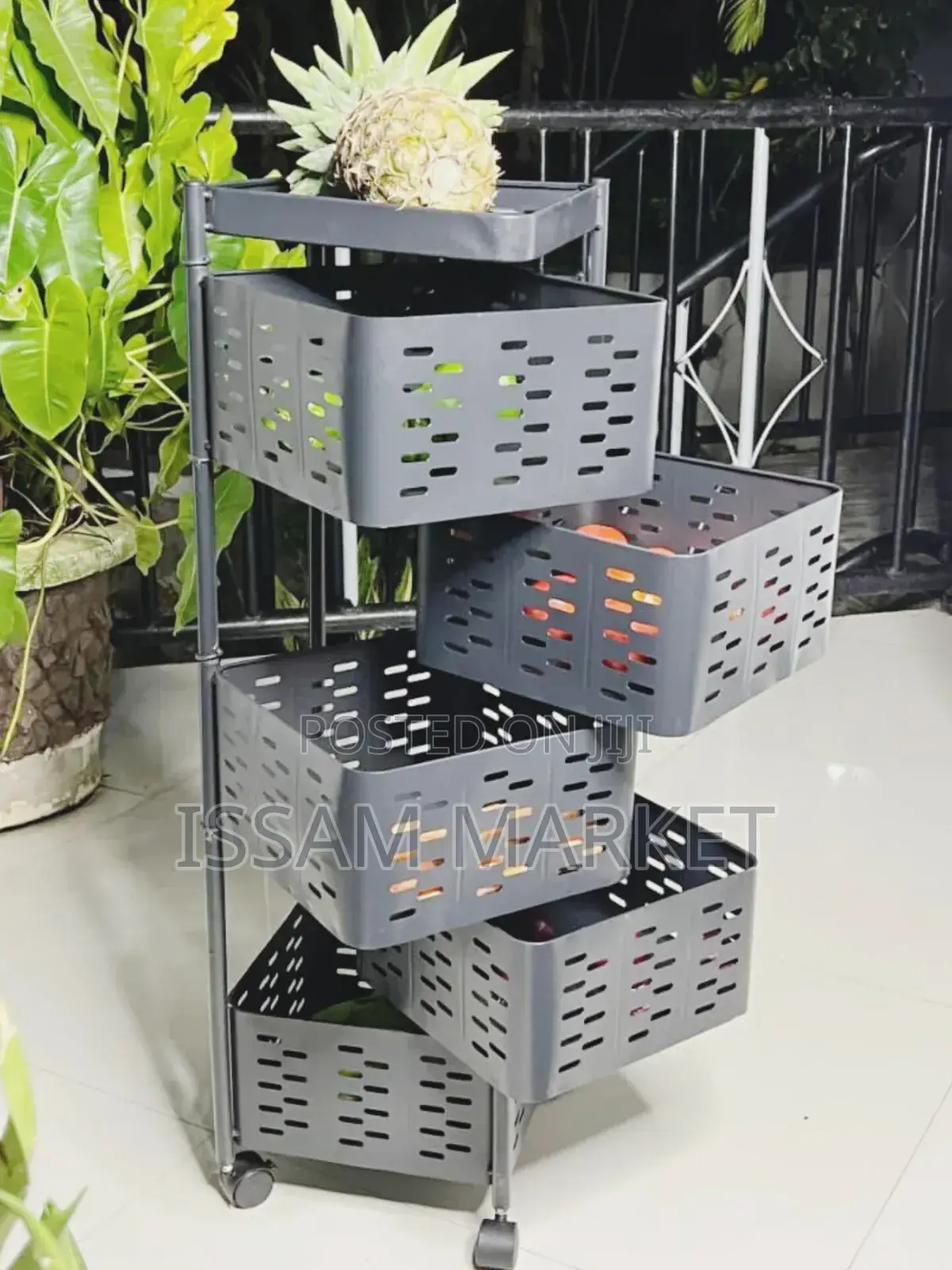 Metal Storage Basket Rack