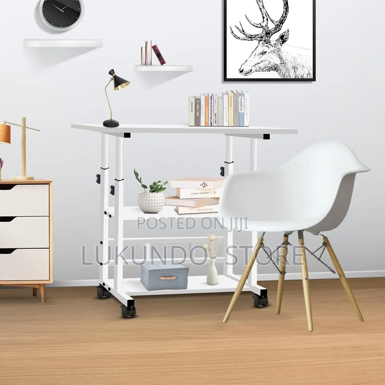 White Adjustable Table Size 80*40*90cm